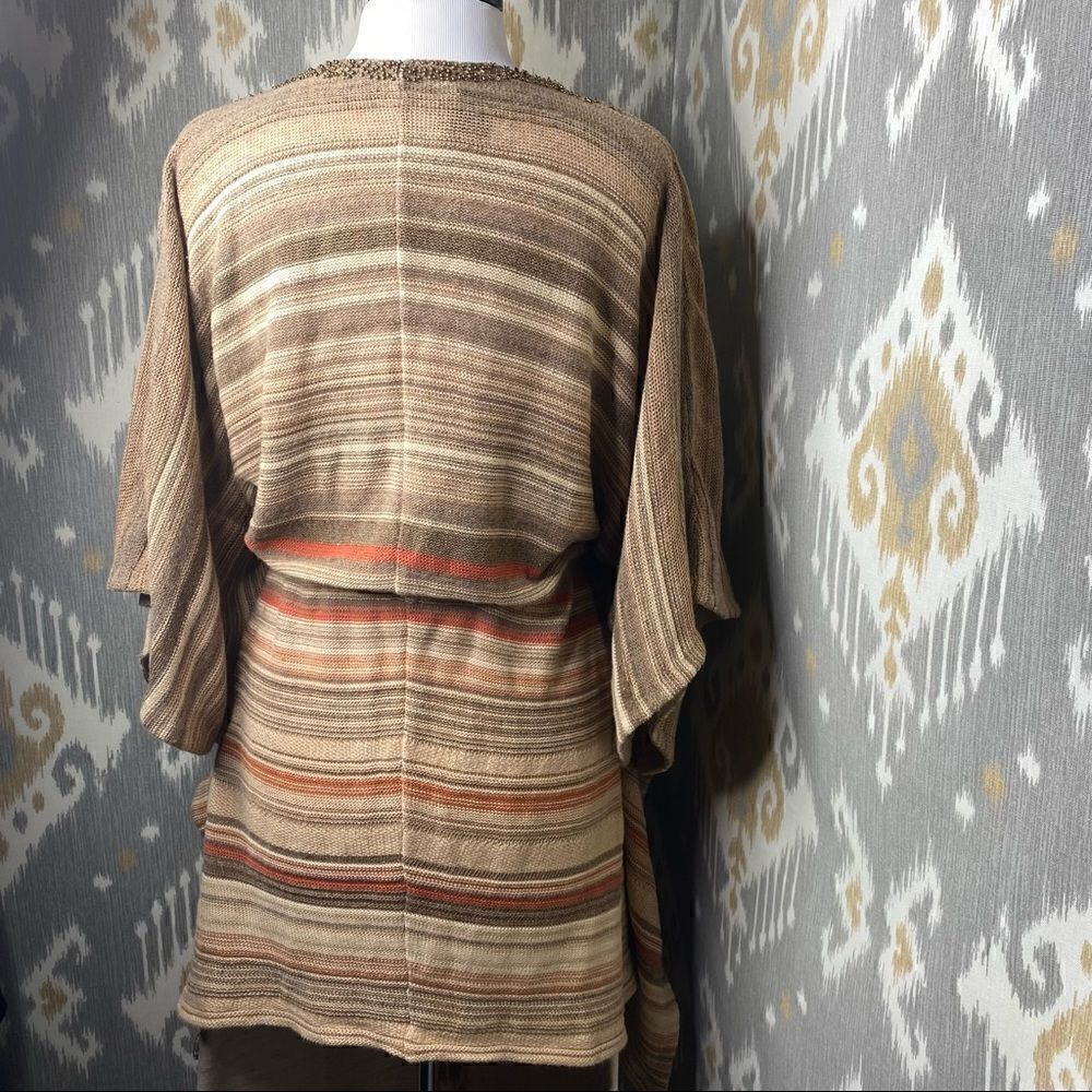 Ralph Lauren Vintage Knit Southwestern Beaded Indian Blanket Poncho Tunic - Picture 5 of 16
